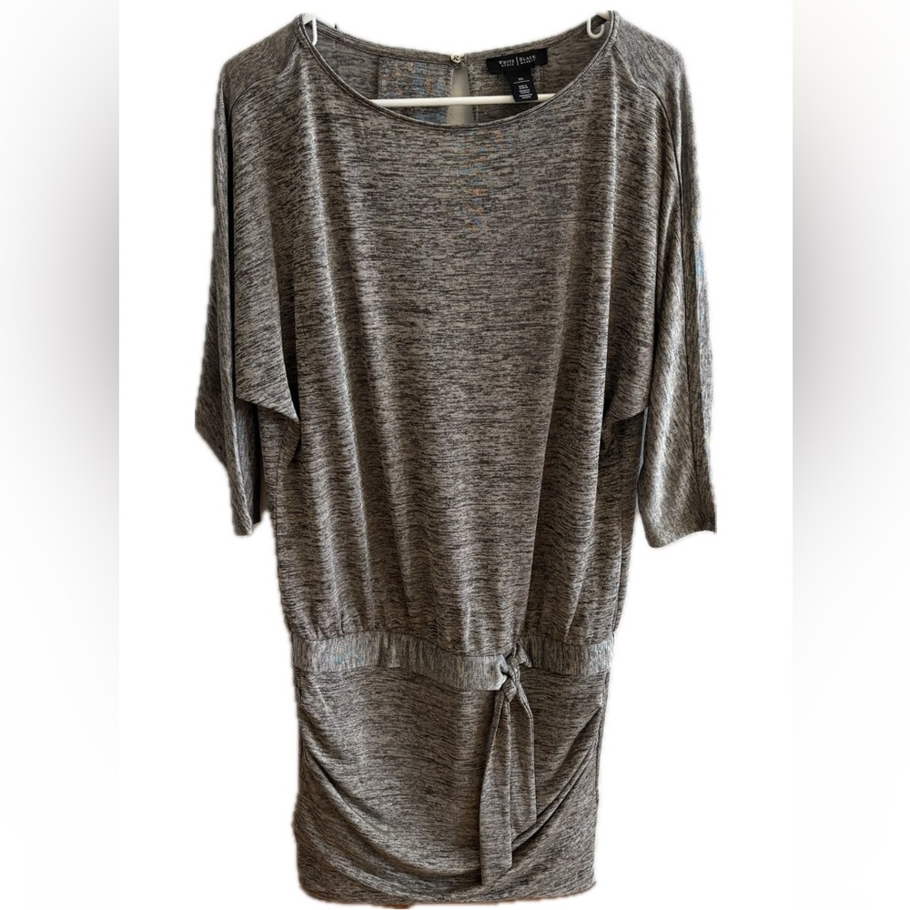 White House Black Market Silver Knit Bodycon Dress